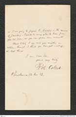 Nachlass Franz Steindachner, Brief von Robert Collett an Franz Steindachner (22.12.1883), Inv.Nr. 84.14, Seite 4